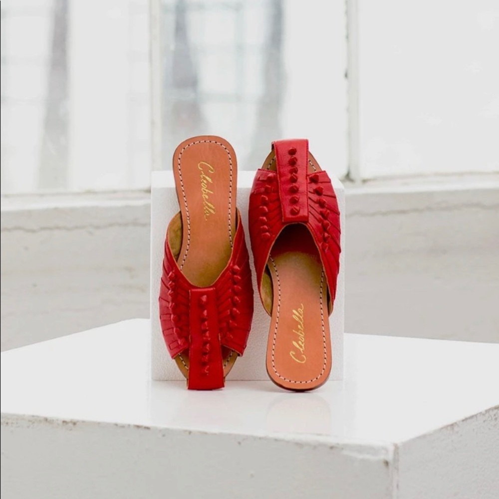 Cleobella Monroe Slide Red leather flats